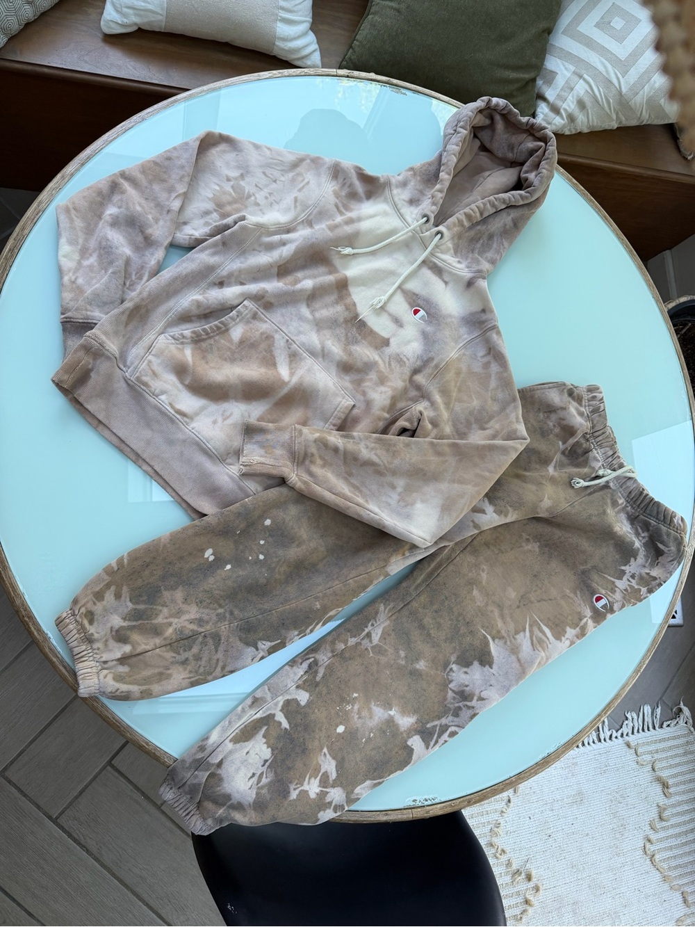 OAK camo Champion Tie-Dye Hoodie & Sweatpants Set - Taupe unisex set